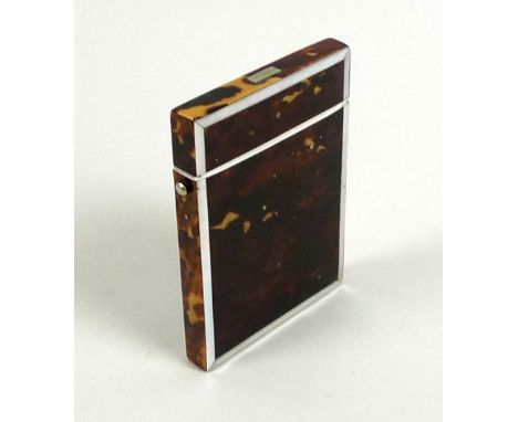 A group of three Georgian & Victorian card cases, comprising a Georgian tortoiseshell card case, hinged top, press button cat