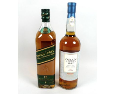 Vintage Whisky: two bottles, comprising Oban Little Bay single malt Scotch whisky, Small Cask, 70cl, 43% vol, in presentation