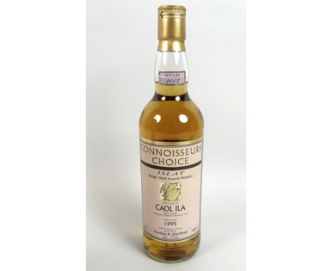 Vintage Whisky: a bottle of Caol Ila Islay single malt Scotch whisky, Connoisseurs Choice, distilled September 1995, bottled 