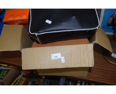 Box of mixed items to include a vintage Crown video camera, vintage projector and other assorted cameras