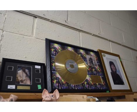 A collection of 3 framed Cliff Richard displays, to include:  - Portrait bearing signature in blue ink  - Limited edition 24k