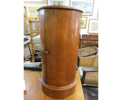 VICTORIAN CYLINDRICAL COMMODE, white marble inset top with enclosed drawer interior, 24cm height 