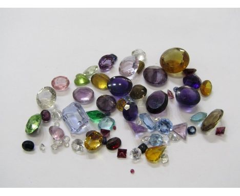 LOOSE GEM STONES, A collection of various gem stones, inc amethyst and citrine 