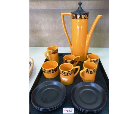 Port Merrion tea/coffee service, in 'Greek Key' pattern