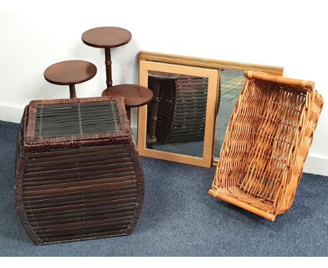 COLLECTION OF FURNITURE, STORAGE AND MIRRORScomprising a rectangular gilt framed bevel edged wall mirror, 55 x 66cm; another 
