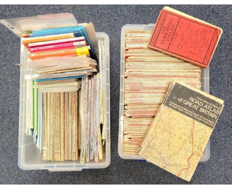 LARGE COLLECTION OF FOLDING ROAD MAPSmostly vintage, including Bartholomew map, Ordinance Survey, mainly of UK