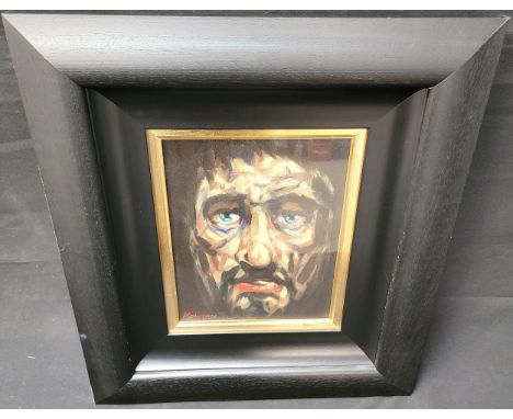 PETER HOWSON OBE (SCOTTISH b. 1958)Portrait of a man, oil on canvas, signed, framed and glazed, canvas size 30cm x 24cm, fram