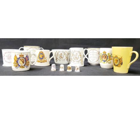 SELECTION OF COMMEMORATIVE CERAMICSincluding Victoria golden Jubilee 1887 jug and bowl, Victoria Diamond Jubilee 1837-1896, y