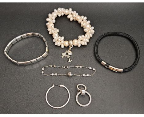 SELECTION OF FASHION JEWELLERY comprising a Thomas Sabo Charm Club pearl bracelet with one charm, a Swarovski Remix strand, a
