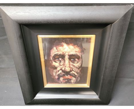 PETER HOWSON OBE (SCOTTISH b. 1958)Portrait of a man, oil on canvas, signed, framed and glazed, canvas size 30cm x 24cm, fram