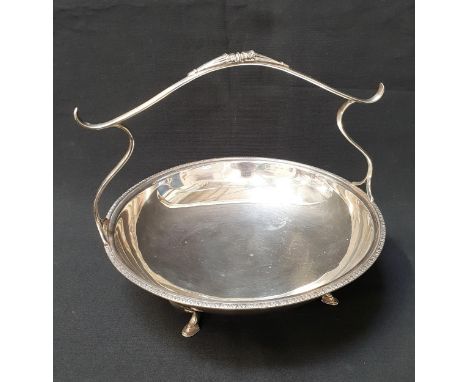 SILVER GEORGE V CENTRE BOWL BY J B CHATTERLEY & SONS LTDBirmingham 1935, with scroll handle and raised on four hoof feet, 592