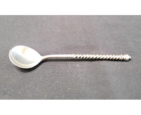 RUSSIAN SILVER SPOONwith twist stem and niello decoration to the back of the bowl depicting a traditional Russian skyline, 23