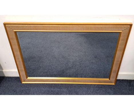 LARGE CONTEMPORARY GILT FRAMED WALL MIRRORwith textured frame and bevel edge, 70 x 100cm