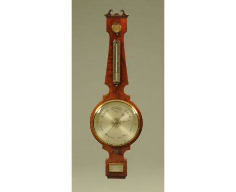 A William IV mahogany Country House oversize barometer, by Josiah Zanetti, King Street, Manchester.  Height 120 cm, width 36.