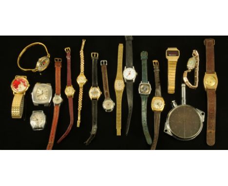 A collection of seventeen vintage wristwatches, Oris etc.