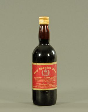 A 26 2/3 fl oz bottle of Matthew Brown "Very Special Rum" 12 year old, produced to commemorate Silver Jubilee of Her Majesty 