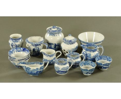 A collection of Spode Italian 1816 design wares, comprising 5 jugs, 2 lidded vessels, sauce boat, Christmas pudding dish, 4 s