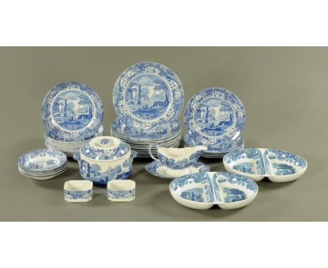 A Spode Italian design 1816 collection of dinnerwares, comprising 12 dinner plates 26.5 cm, 7 bowls 22 cm, 5 plates 23 cm, gr