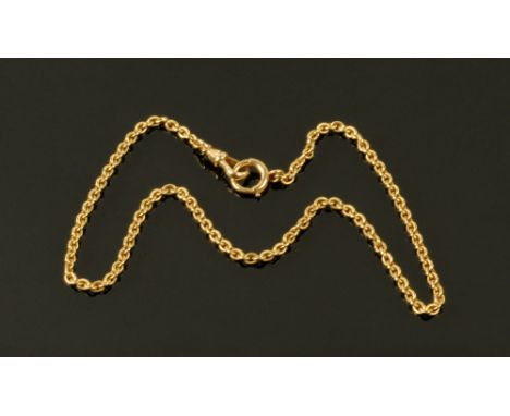 A 14 ct gold necklace.  Length 35 cm, 12.7 grams. CONDITION REPORT: The circular clasp is the only piece stamped.  The stamp 