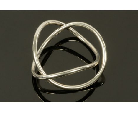 A George Jensen silver Alliance bangle, with George Jensen stamp and also marked 925.  75 grams, diameter +/- 8 cm.