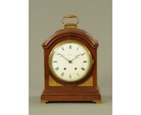 A Regency style bracket clock by Einhart &amp; Co Birmingham, mahogany cased with two train spring driven movement.  Height e