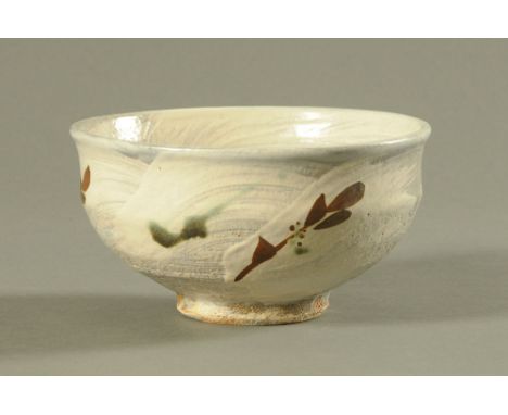 Jim Malone studio Pottery bowl, with iron brush decoration.  Diameter 20 cm. CONDITION REPORT: This bowl has no cracks, hairl