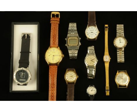 A vintage Seiko Sports 100 chronograph, and nine other wristwatches.