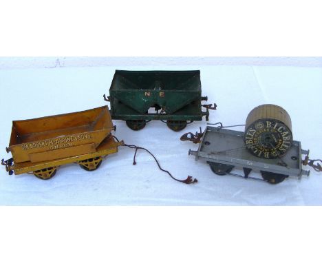 A Hornby O Gauge No.1 Rotary Tipping Wagon Sir Robert McAlpine & Sons & two examples.