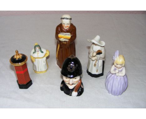 Six Royal Worcester candle snuffers.