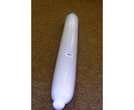 A Victorian milk glass rolling pin.