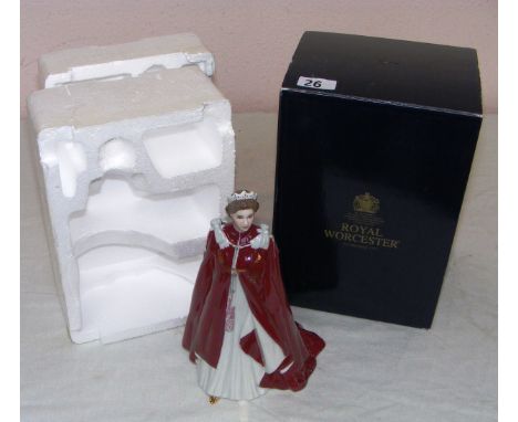 A Royal Worcester Queen Elizabeth II figurine in box.