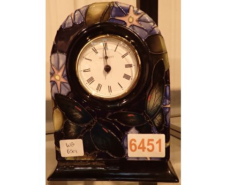 Moorcroft Butterfly pattern mantle clock 