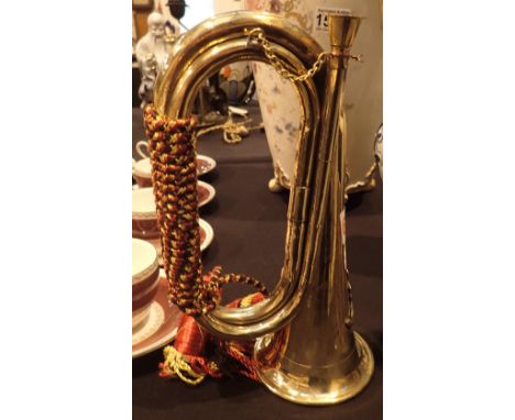 Brass army bugle L: 26 cm 
