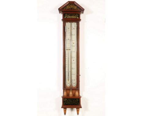 Bakbarometer, gesigneerd. S. Cohu fecit Utrecht, ca. 1810; Uitgevoerd met fraai gegraveerd tinnen schaalplaten met twee portr