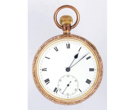 A 9CT GOLD KEYLESS LEVER WATCH, WITH ENAMEL DIAL, THE MOVEMENT MARKED ENGLISH MANUFACTURE, BIRMINGHAM 1911, GROSS WEIGHT 94.7