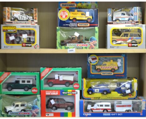 Model Cars - Landrovers, Matchbox; Britains; Corgi; Burago Range Rover, boxed; qty (12)