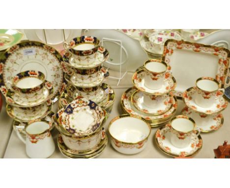 A Sutherland china tea service, panel decroation, printed marks; another, Stafford china, qty