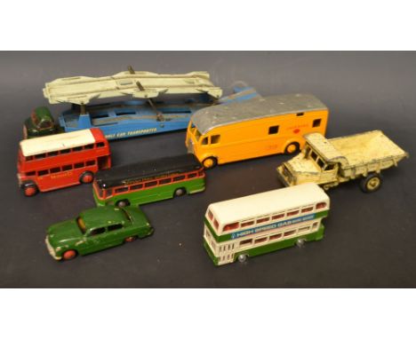 Toys and Juvenalia - Dinky and Corgi die-cast, including Carrimore car transporter, Jacksons yellow horse box, Euclid dump tr