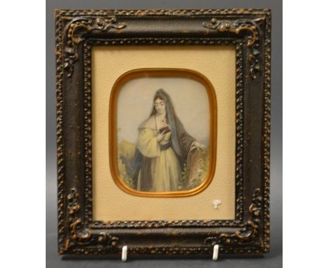 Geoffrey Baxter, after, girl with a book, a hand coloured print