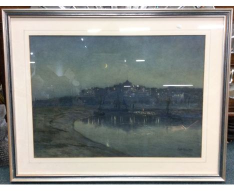 R. HAMILTON CHAPMAN (British, active 1881 - 1923): A framed and glazed watercolour entitled "The Rye, The Approach of Night".