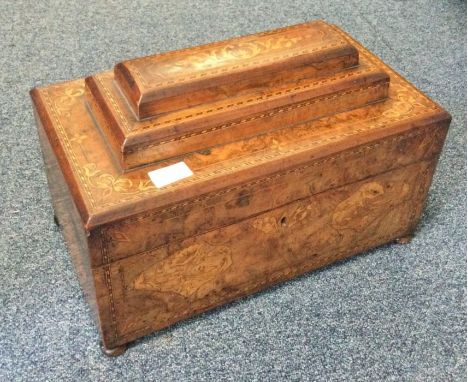 A good Victorian inlaid tea caddy. Est. £100 - £150.