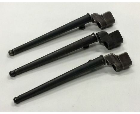 A group of three British Army spike bayonets. Est. £20 - £30.