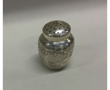 A Chinese silver pepper. Marked to base. Circa 1900. Approx. 26 grams. Est. £30 - £50.