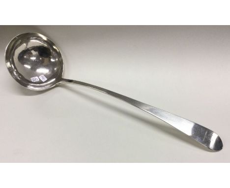 DUBLIN: A George III silver soup ladle with crested terminal. 1798. By Michael Keating. Approx. 70 grams. Est. £100 - £150.