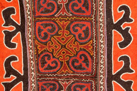 Kirgisischer Filz Teppich Alt Kirgisistan Zentralasien Um 1920