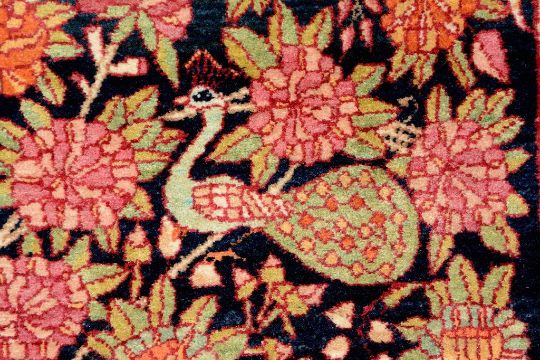 Kerman Ravar Lebensbaum Teppich Tree Of Life Antik Sudpersien