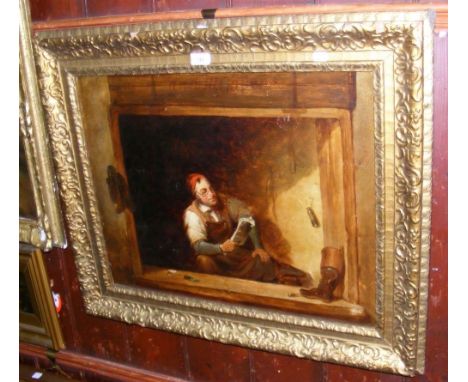 PAUL WILKINSON - oil on board entitled "The Cobbler" - 48cm x 64cm - signed