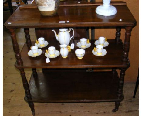 A late 18th/early 19th century three-tier mahogany buffet