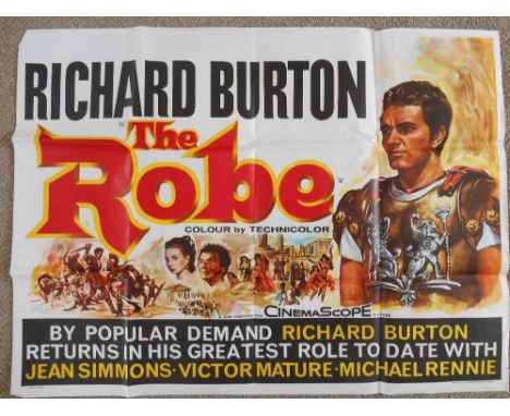 A 1953 original film poster for "The Robe" with Richard Burton