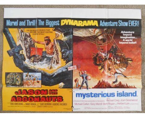 A 1963 original twin quad film poster of "Jason and the Argonauts" and "Mysterious Island"
